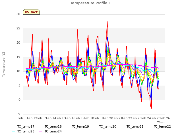 plot of Temperature Profile C