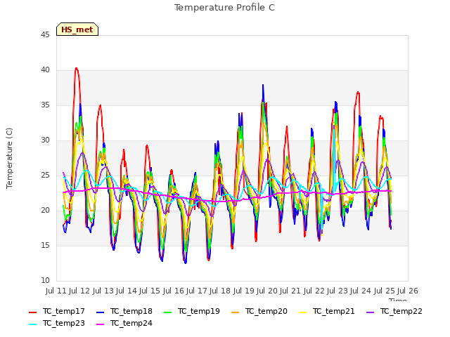 plot of Temperature Profile C