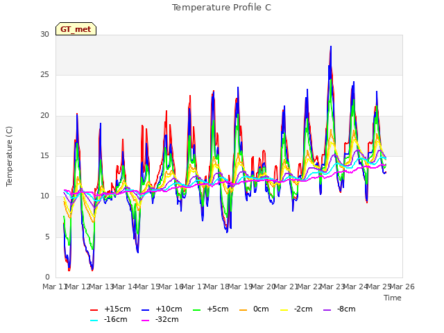 plot of Temperature Profile C