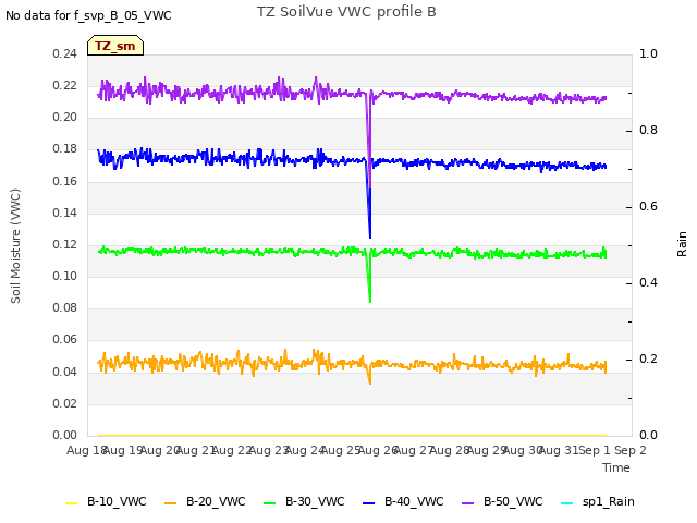 plot of TZ SoilVue VWC profile B