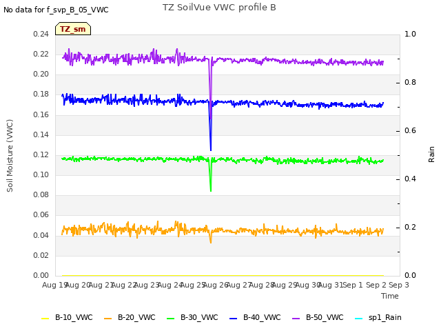 plot of TZ SoilVue VWC profile B