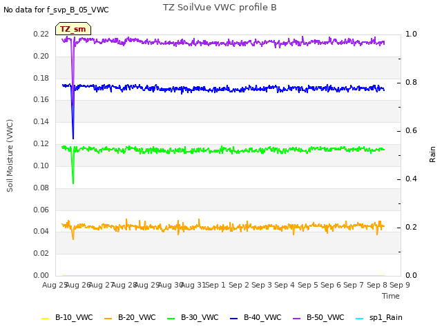 plot of TZ SoilVue VWC profile B