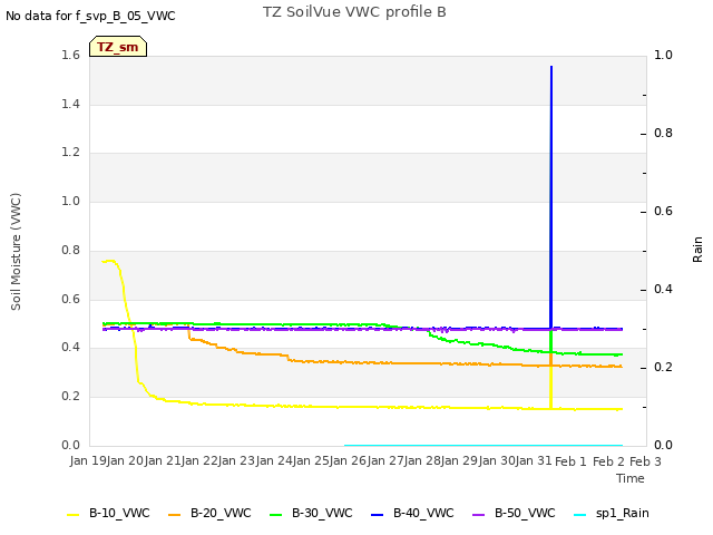 plot of TZ SoilVue VWC profile B