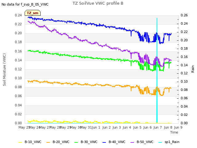 plot of TZ SoilVue VWC profile B
