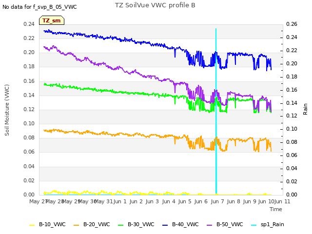 plot of TZ SoilVue VWC profile B