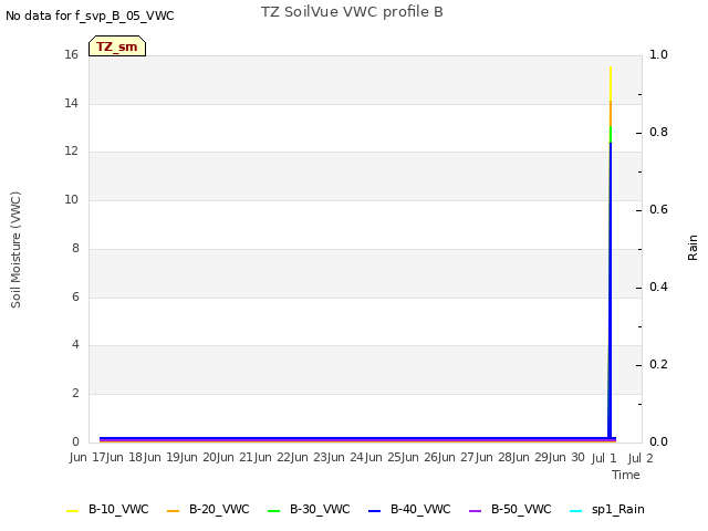 plot of TZ SoilVue VWC profile B