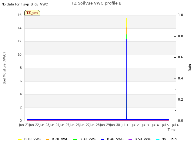 plot of TZ SoilVue VWC profile B