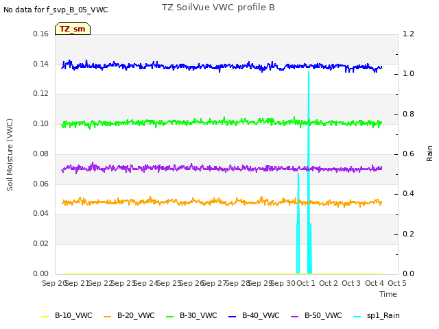 plot of TZ SoilVue VWC profile B