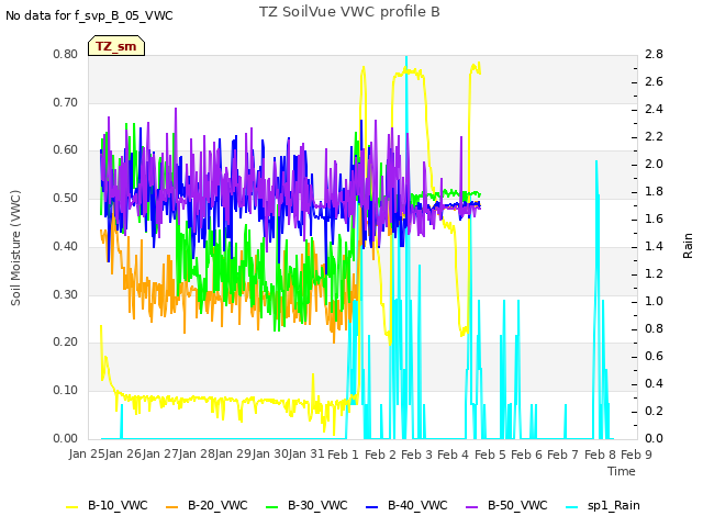 plot of TZ SoilVue VWC profile B