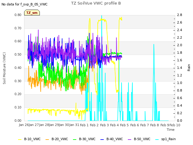 plot of TZ SoilVue VWC profile B