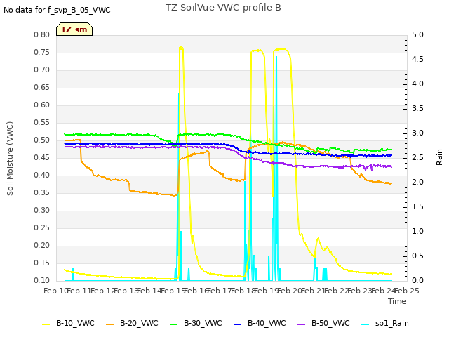 plot of TZ SoilVue VWC profile B