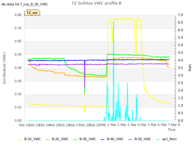 plot of TZ SoilVue VWC profile B