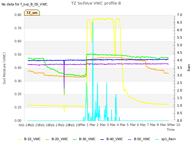 plot of TZ SoilVue VWC profile B