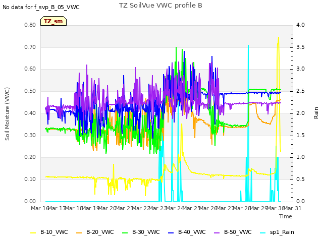 plot of TZ SoilVue VWC profile B