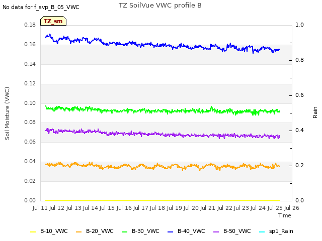 plot of TZ SoilVue VWC profile B