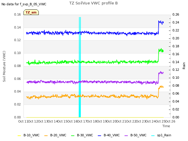 plot of TZ SoilVue VWC profile B