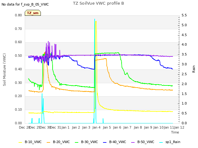plot of TZ SoilVue VWC profile B