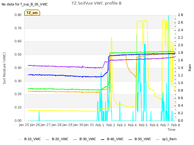 plot of TZ SoilVue VWC profile B