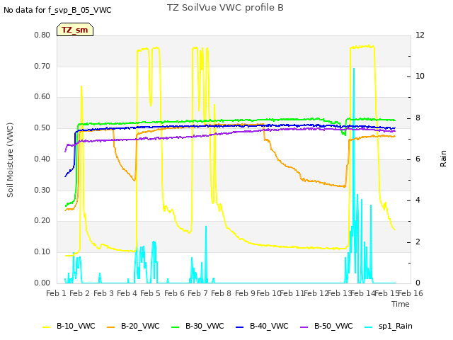 plot of TZ SoilVue VWC profile B