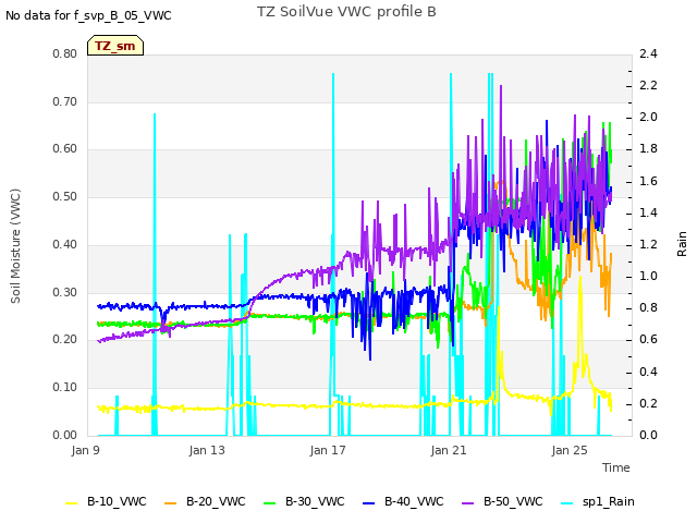 Explore the graph:TZ SoilVue VWC profile B in a new window