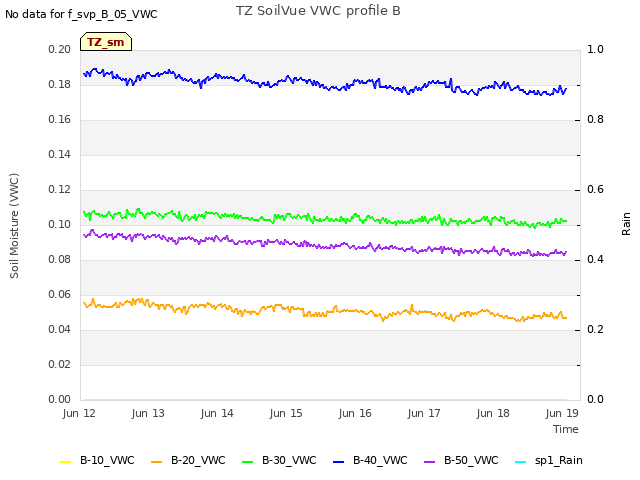 Graph showing TZ SoilVue VWC profile B