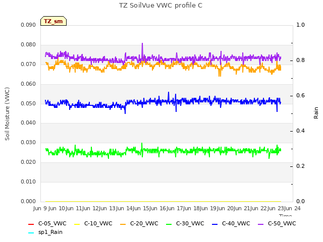 plot of TZ SoilVue VWC profile C