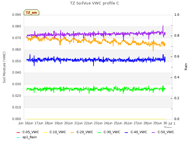 plot of TZ SoilVue VWC profile C