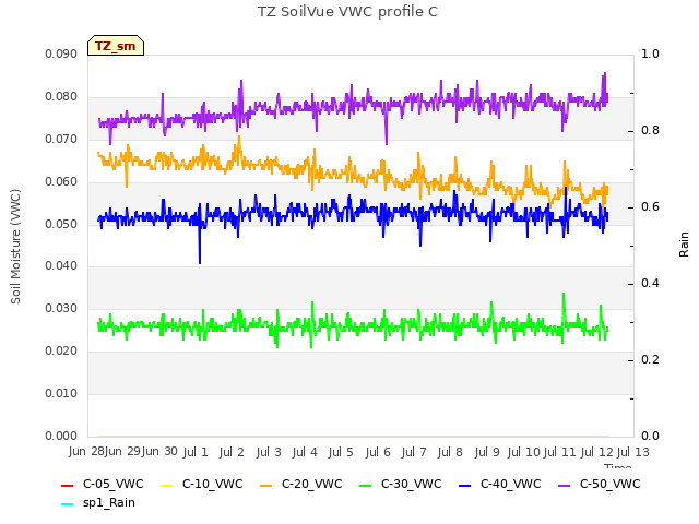 plot of TZ SoilVue VWC profile C