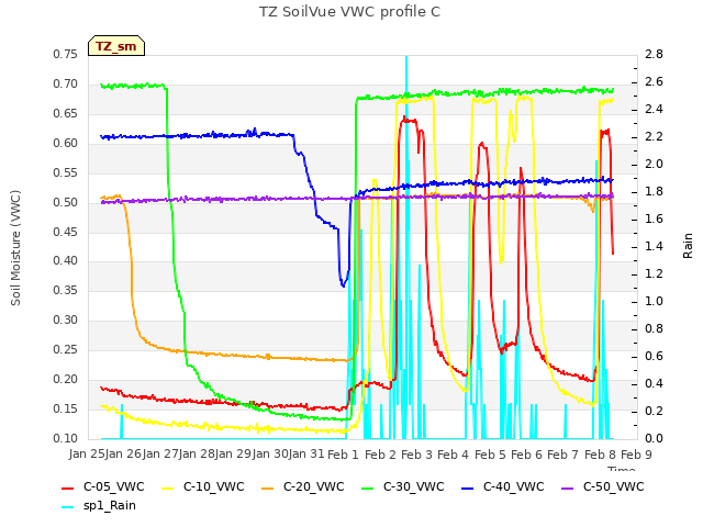 plot of TZ SoilVue VWC profile C