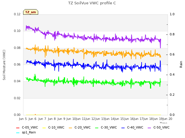 plot of TZ SoilVue VWC profile C