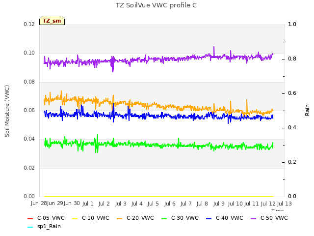 plot of TZ SoilVue VWC profile C