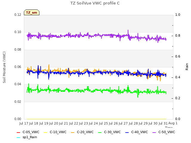 plot of TZ SoilVue VWC profile C