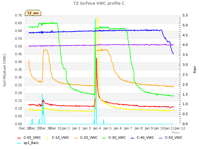 plot of TZ SoilVue VWC profile C