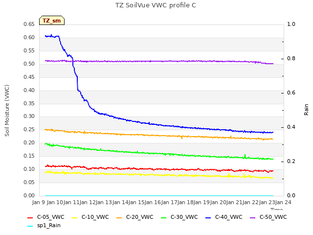 plot of TZ SoilVue VWC profile C