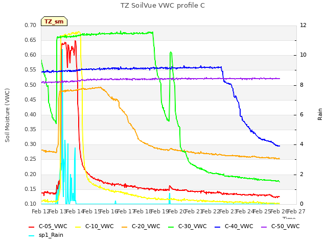 plot of TZ SoilVue VWC profile C