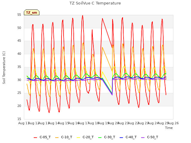 plot of TZ SoilVue C Temperature