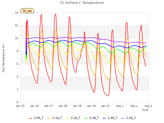 plot of TZ SoilVue C Temperature