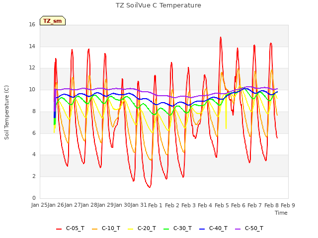 plot of TZ SoilVue C Temperature