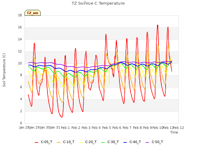 plot of TZ SoilVue C Temperature