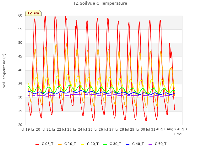 plot of TZ SoilVue C Temperature