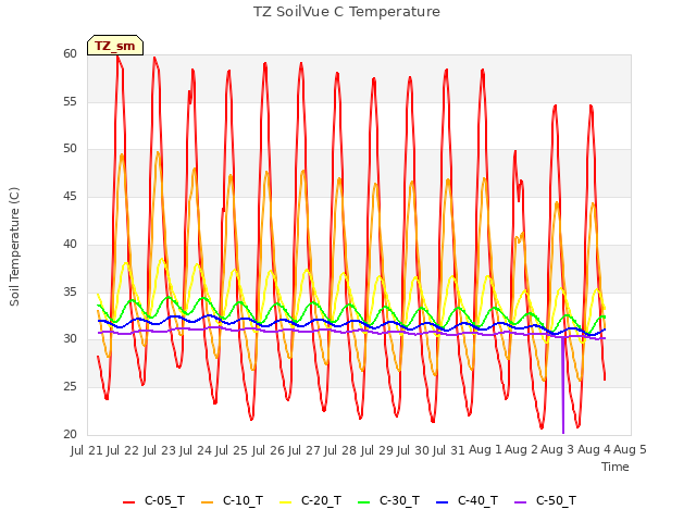 plot of TZ SoilVue C Temperature