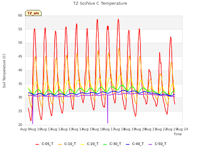 plot of TZ SoilVue C Temperature