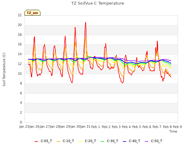 plot of TZ SoilVue C Temperature