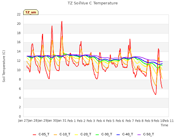 plot of TZ SoilVue C Temperature