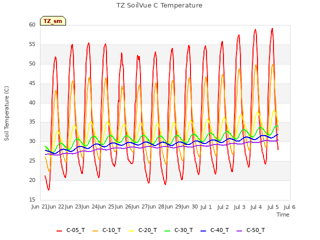 plot of TZ SoilVue C Temperature