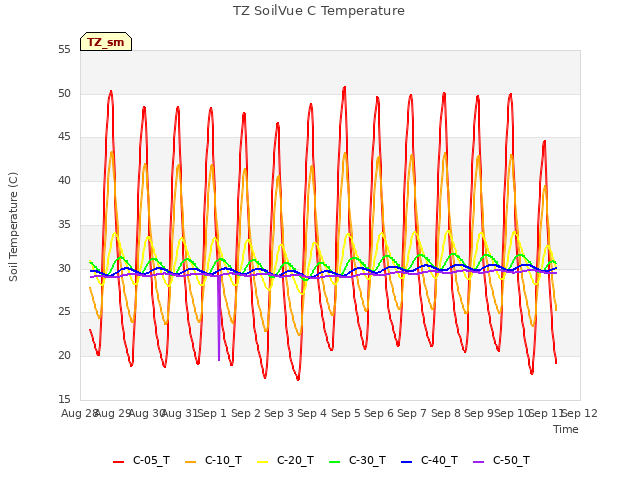 plot of TZ SoilVue C Temperature