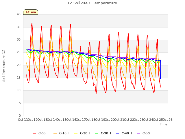 plot of TZ SoilVue C Temperature