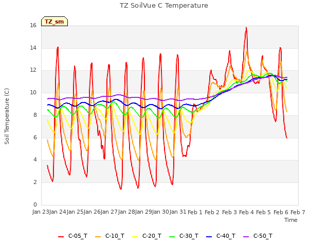 plot of TZ SoilVue C Temperature