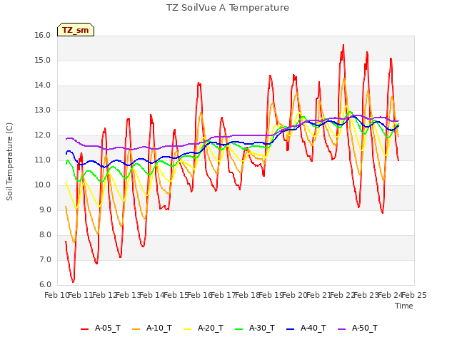 plot of TZ SoilVue A Temperature