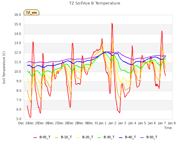 plot of TZ SoilVue B Temperature